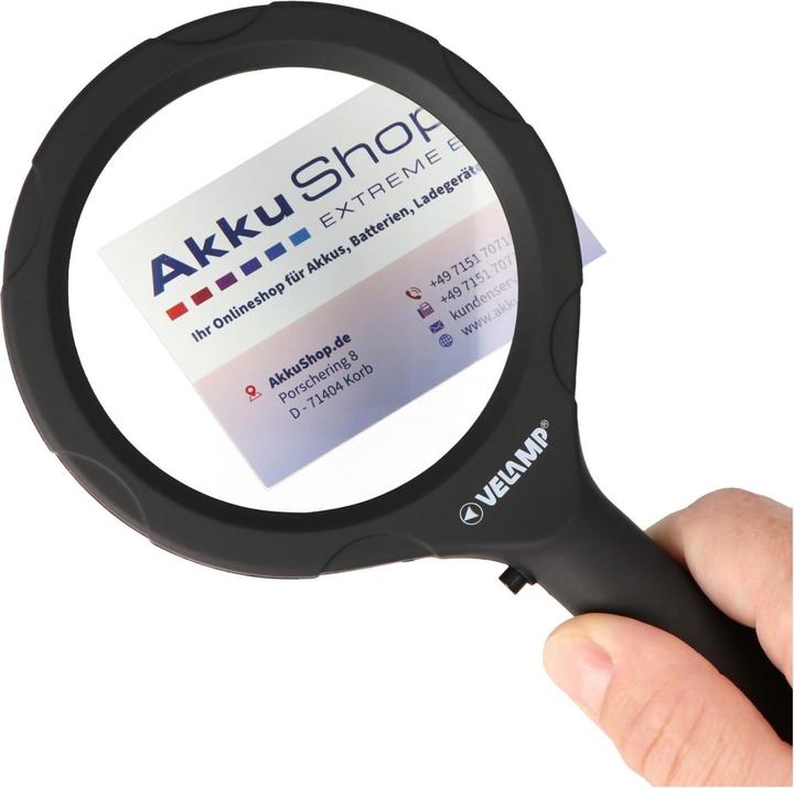 Immagine prodotto Velamp Lente d'ingrandimento con illuminazione a LED e ingrandimento 3x, batterie incluse