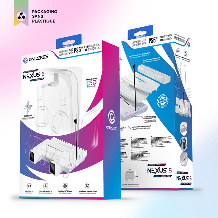 Actual product image Oniverse Nexus 5 Multifunctionele Standaard (PS5/ PS5 Slim) Wit (ONICSMLT-PS5-WHT) (PS5)