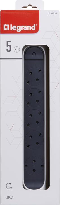 Actual product image Legrand Rotatable power strip 5x socket, 3m cable white-black 694538 (5 x, CEE 32/5, 3 m)