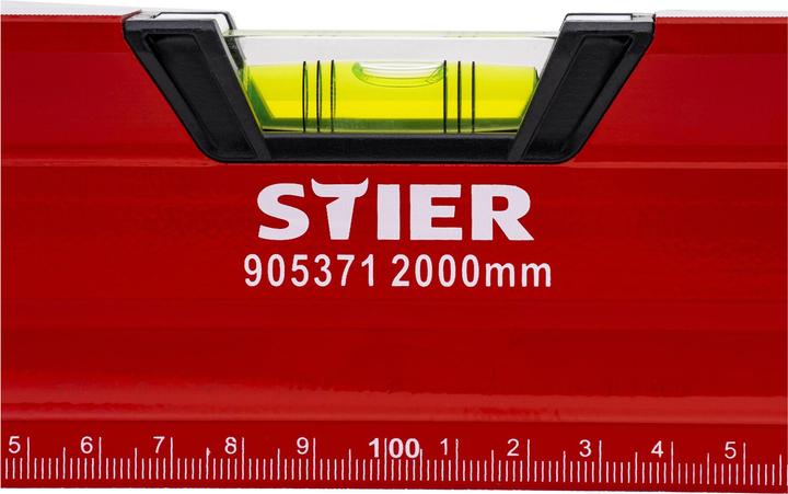 Immagine prodotto Stier Livella Premium con magnete e tre livelle 2000 mm ±0,5 mm/m (200 cm)