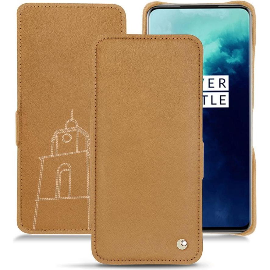 Noreve Lederschutzhülle horizontal (OnePlus 7T Pro), Smartphone Hülle, Braun