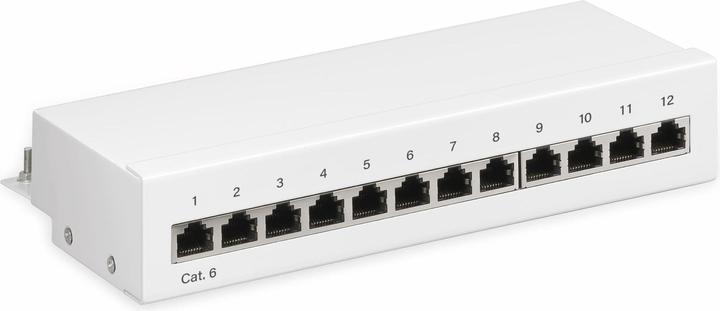 Goobay CAT 6 Mini/Desktop Patch Panel, 12 Port, Weiss