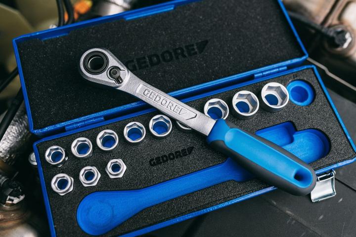 Actual product image Gedore 19 SKU-20 Socket spanner set 1/2", 14 pieces, 10-24 mm (13 mm, 16 mm, 18 mm, 15 mm, 14 mm, 22 mm, 24 mm, 12 mm, 21 mm, 17 mm, 10 mm, 23 mm, 20 mm, 11 mm, 19 mm)