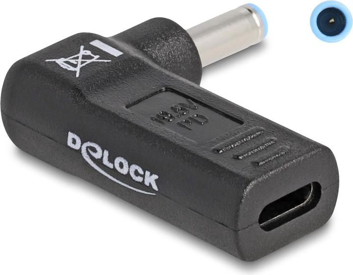 Delock Adapter USB-C to HP 4.5 x 3.0 mm 90° angled (USB-C, 3.80 cm)
