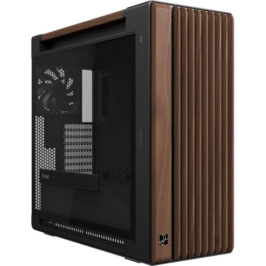 ASUS Geh Proart Pa602 Walnut Wood Tg Pwm Modern Black (E-ATX), PC Gehäuse, Schwarz