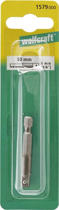 Produktbild wolfcraft wolfcraft 1 Stecknuss-Adapter Aufnahme 1/4, l=50mm (6 mm)