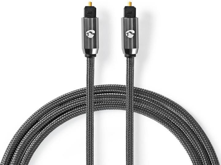 Productafbeelding Nedis Optische audiokabel | Toslink plug | 1,00 m | rond | katoen | Gun Met (1 m, TOSLINK)