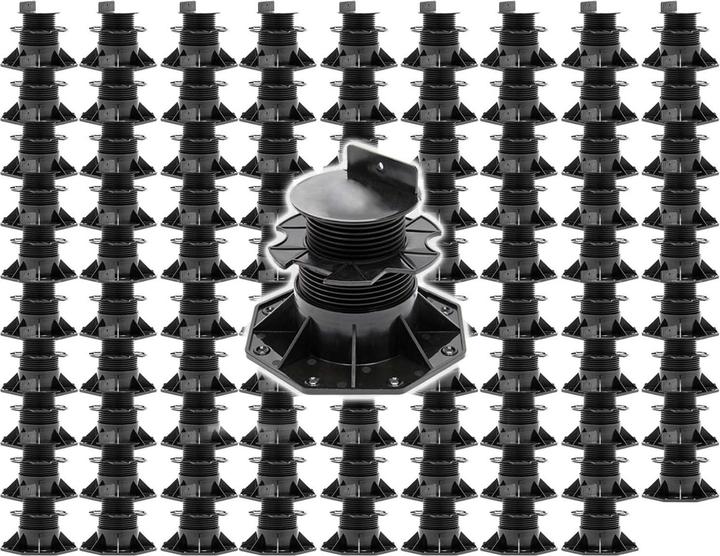 Image du produit XPOtool Plots de terrasse Set 90x Charge 2700kg Réglage en hauteur 60-128mm Lames Dalles Piscine (90x, 18.80 x 18.80 cm)