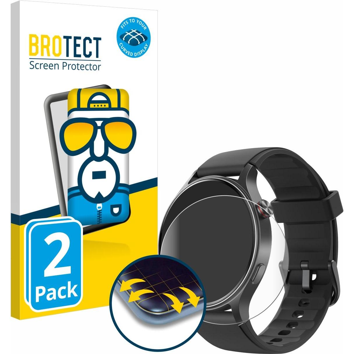 Thumbnail - BROTECT Fullscreen Schutzfolie Displayschutz Folie Klar Transparent, Smartwatch Schutzfolie, Transparent