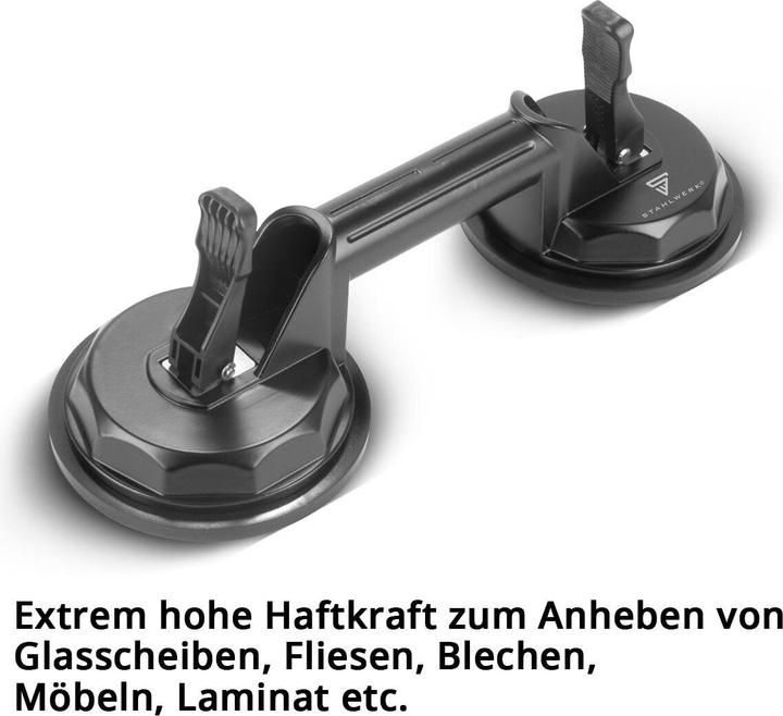 Produktbild Stahlwerk Doppel-Saugheber mit 135 kg Tragkraft und 2 x 12,5 cm | 5“ Durchmesser (135 kg)