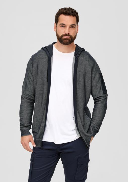 Produktbild s.Oliver Strickjacke Melierte Kapuzenjacke aus Strick (4XL)