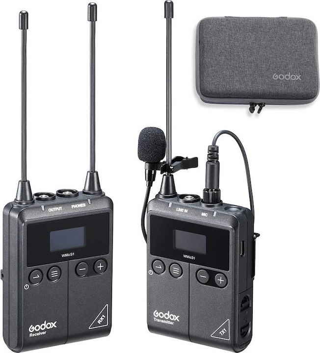 Actual product image Godox UHF Wireless & Lavalier Microphone TYPE-C Port(5V)