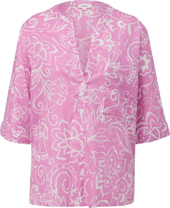 Produktbild S.Oliver Bluse Baumwollbluse mit Fledermausärmeln und floralem All-over-Print (36)