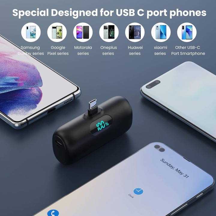 Actual product image Feob Powerbank USB C (5000 mAh, 15 W)