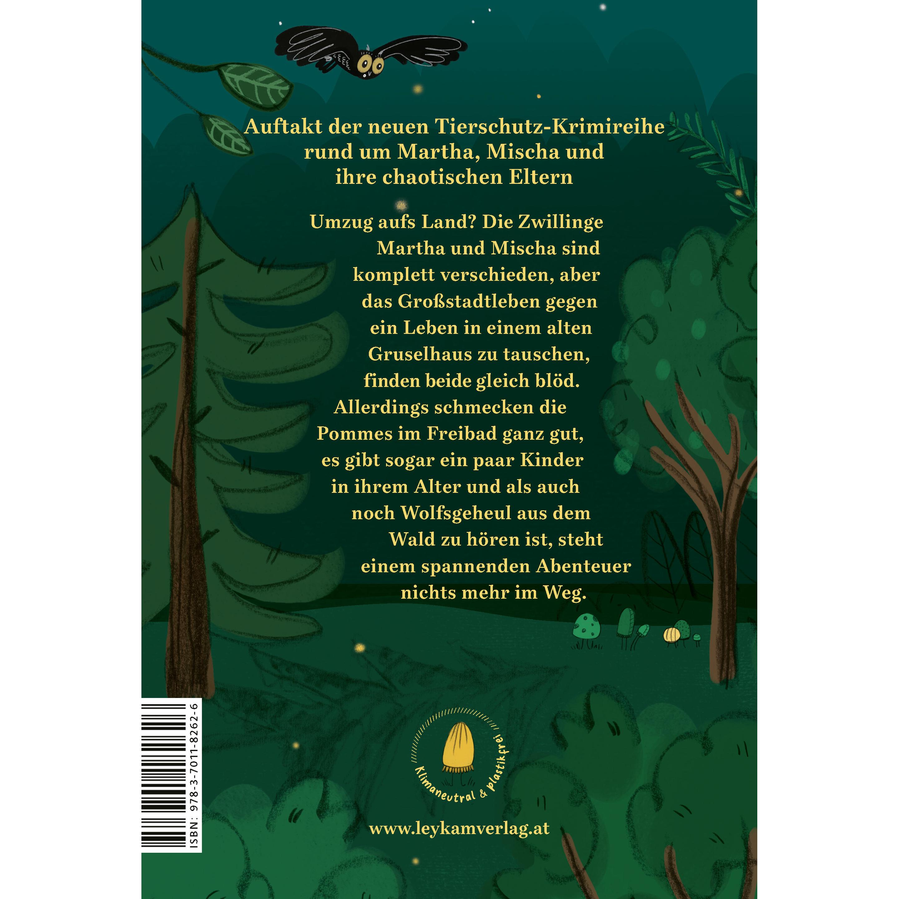 Thumbnail - Der Wald heult - Ein Fall für Martha & Mischa, Kinderbücher von Petra Hartlieb, Hubert Flattinger, Ulrike Halvax