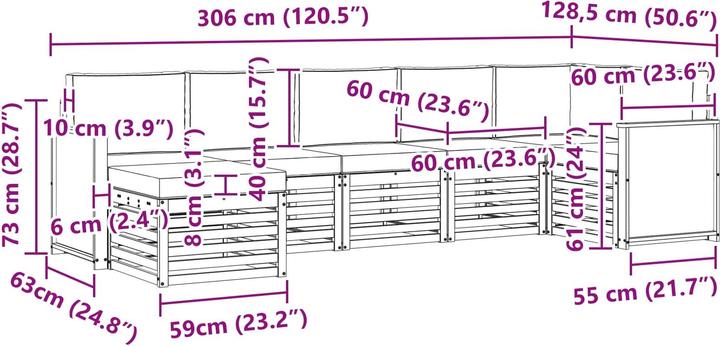 Produktbild vidaXL Outdoor-Sofa