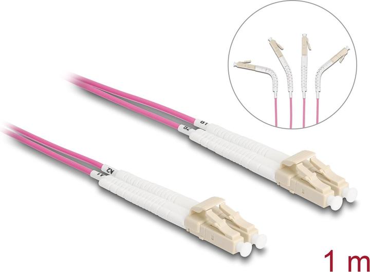 Produktbild Delock LWL Kabel LC-D > LC-D Multimode OM3 winkelbar 1,0m (1 m)