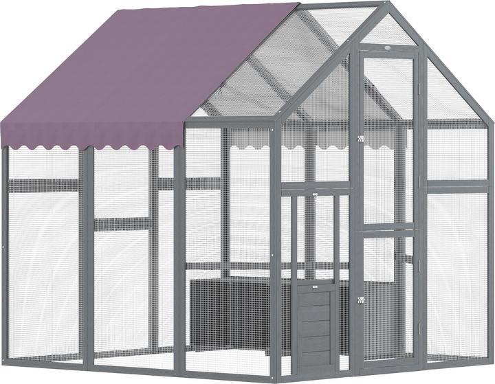 Produktbild PawHut Hühnerstall Tannenholz Grau