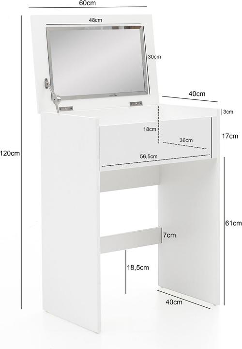 Produktbild Wohnling Schminktisch (60 x 40 x 81 cm)