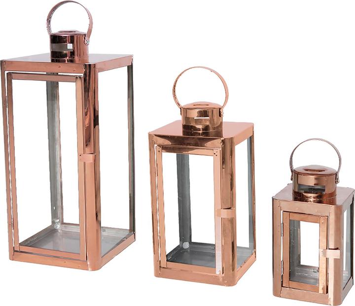 Actual product image Mojawo Set of 3 luxury lanterns / garden lanterns stainless steel copper coloured