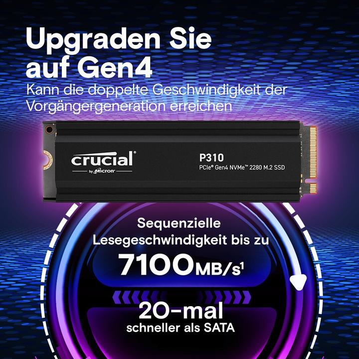 Produktbild Crucial P310 mit Heatsink (2000 GB, M.2 2280)