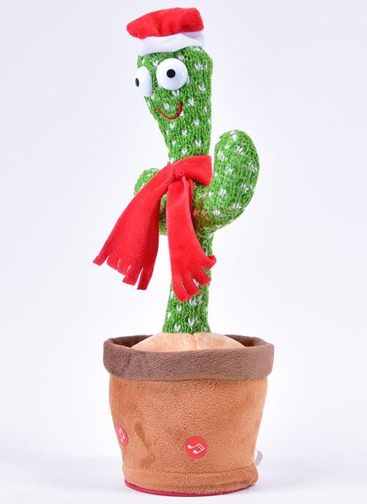 Image du produit Kögler Cactus dansant, avec bonnet de Noël et écharpe, 11x11x35cm (41 cm)