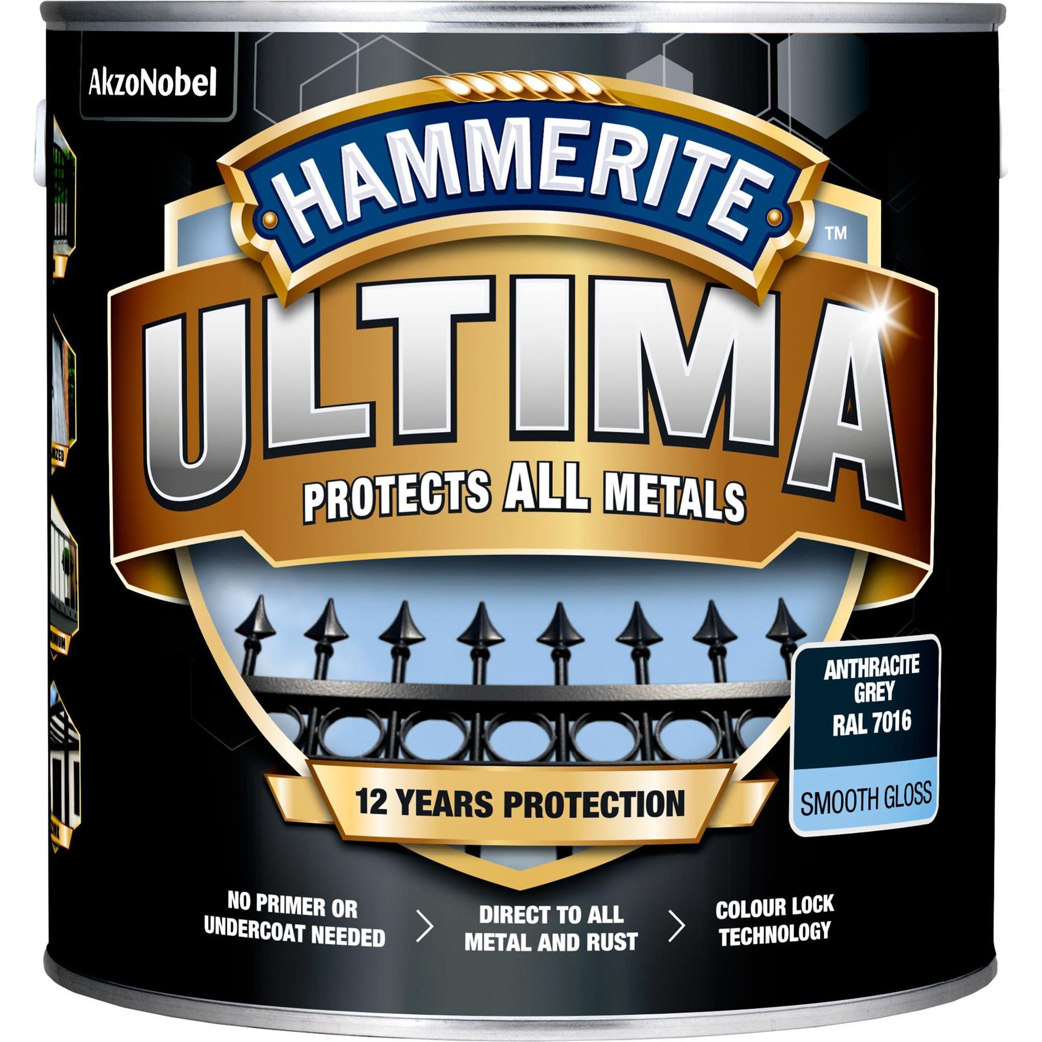 Hammerite, Accessori per dipingere, Vernice Ultima Liscia Antracite 2.2l
