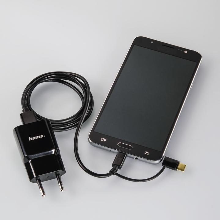 Actual product image Hama 2in1 micro USB cable with USB-C adapter (1 m, USB 2.0)