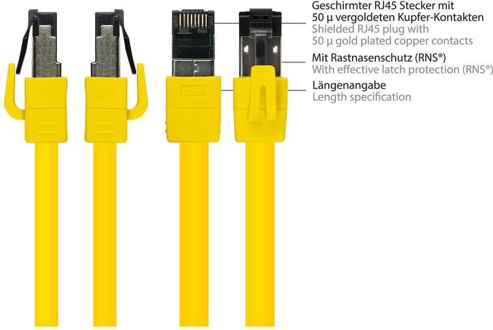 Actual product image Good Connections Alcasa 8080-075Y Network cable 7.5 m Cat8.1 S/FTP (S-STP) Yellow (S/FTP, CAT8.1, 7.50 m)