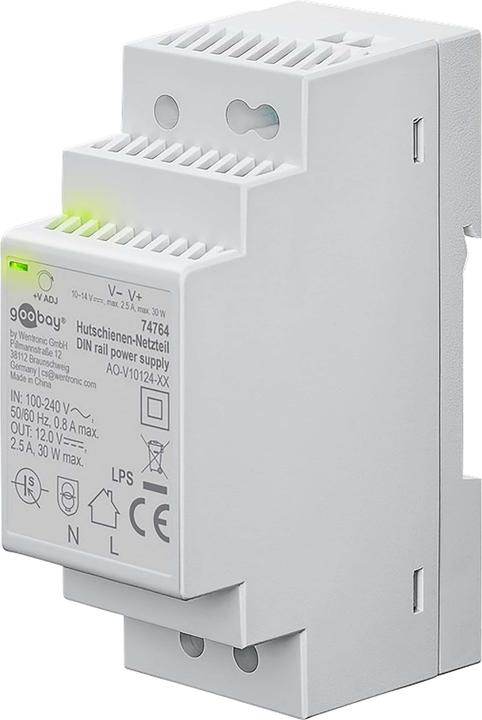 Goobay Hutschienen-Netzteil DIN-Rail 12 V DC, 2,5 A, 30 W