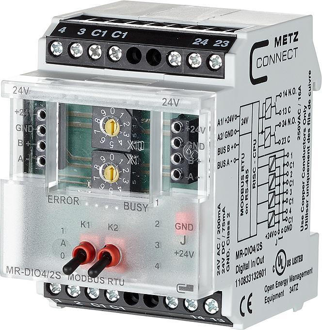 Produktbild Metz Connect BTR MR-DIO4/2S Modbus RTU 1108331326014DI 2DP Modul
