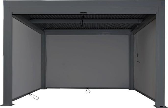 Actual product image Mendler Pergola HWC-L46 with side wall, slatted pavilion roller blind, 11cm aluminium frame, storm-proof (300 cm, 400 cm)