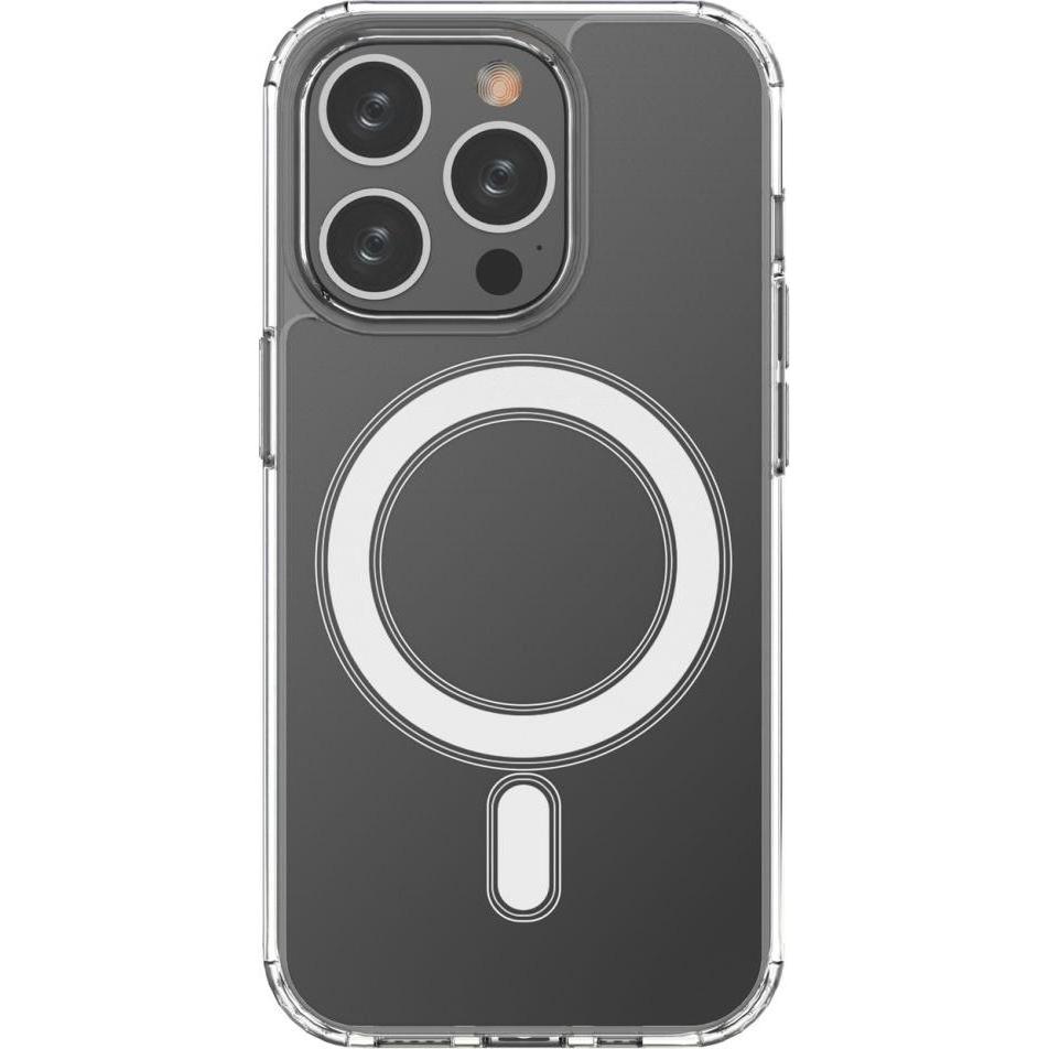 Hurtel Clear Magnetic Case with MagSafe for iPhone 14 Pro with silver ring - transparent (Apple iPhone 14 Pro), Smartpho...
