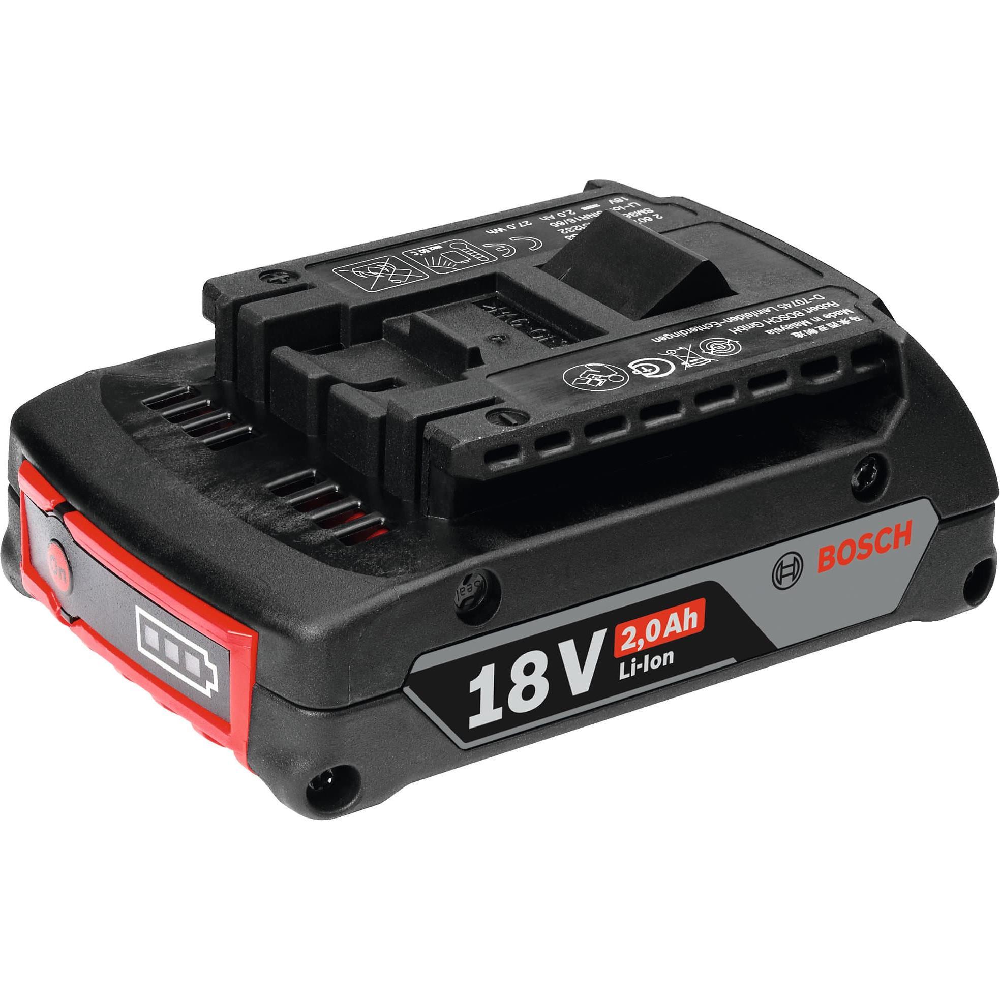Bosch Professional, Werkzeugakku + Ladegerät, Batterie GBA 18V 2,0Ah (18 V)