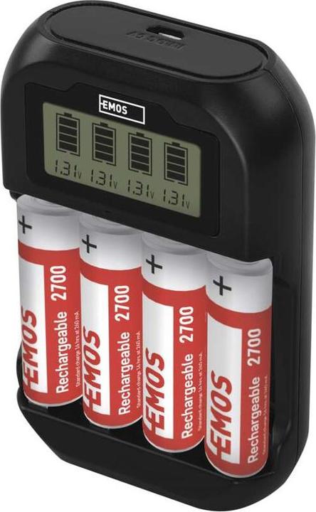 Emos InteligentnÃ nabÃjeÄka BCN-41D + 4xAA (4 pz., AAA, Batteria + Caricabatterie)