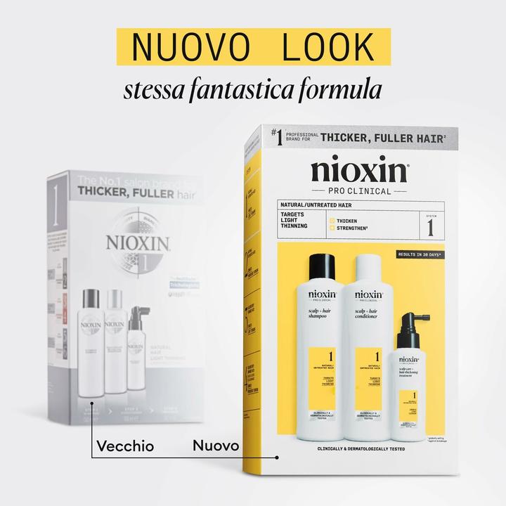 Productafbeelding Nioxin Systeem 1 Kit - Behandeling voor natuurlijk haar met milde haaruitdunning, 3 eenheden (Haarverzorgingsset)