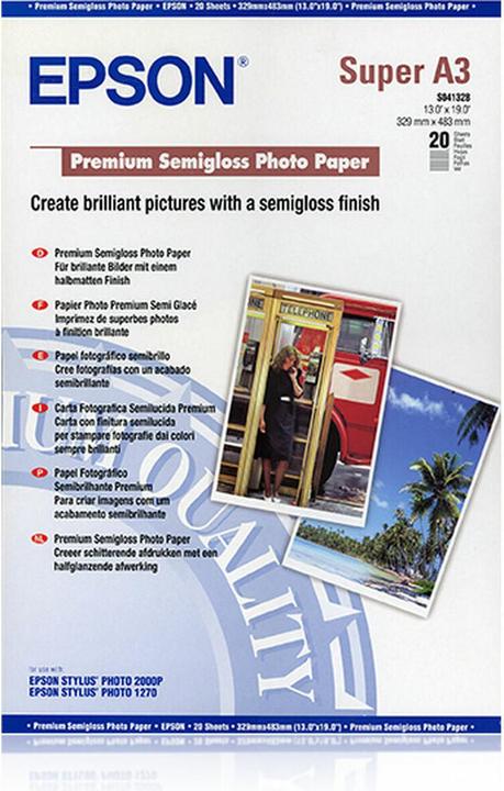 Actual product image Epson Premium Semigloss (250 g/m², A3+, 20 pcs.)