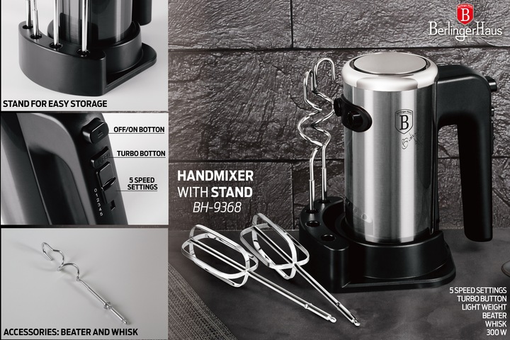 Image du produit BerlingerHaus Batteur à main avec support 300W (300 W)