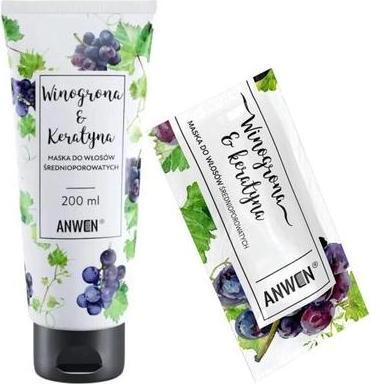 Actual product image Anwen Medium Porosity Hair Mask Grapes And Keratin 200Ml (200 ml)