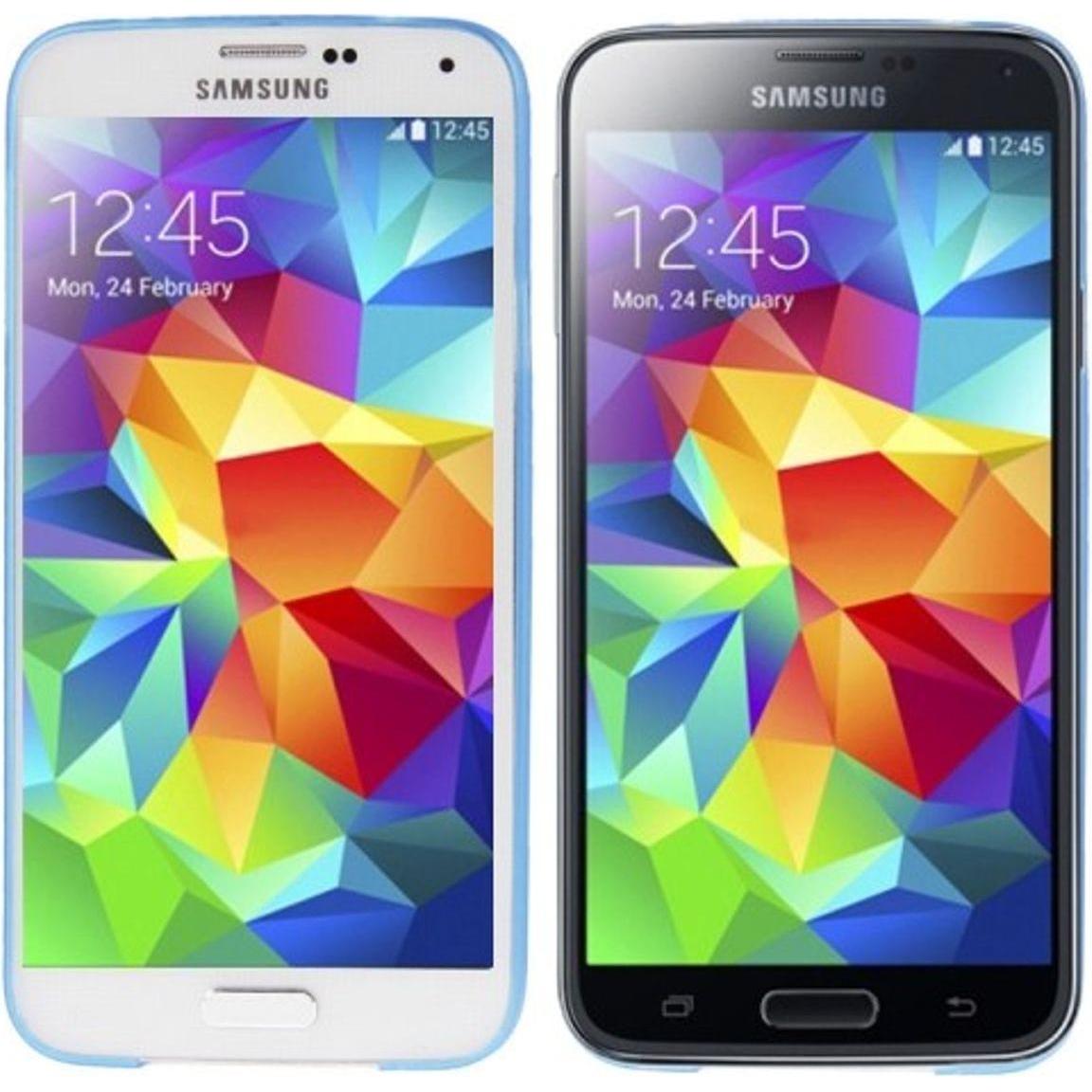 König Design Schutzhülle Case Ultra Dünn 0,3mm für Handy Samsung Galaxy S5 / S5 Neo blau Transparent (Samsung Galaxy S5,...