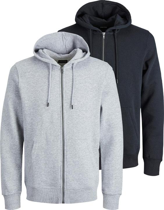 Produktbild Jack & Jones - Star - Sweatjacke / Hoodie - 2er Pack (S Schwarz / hellgrau) (S)