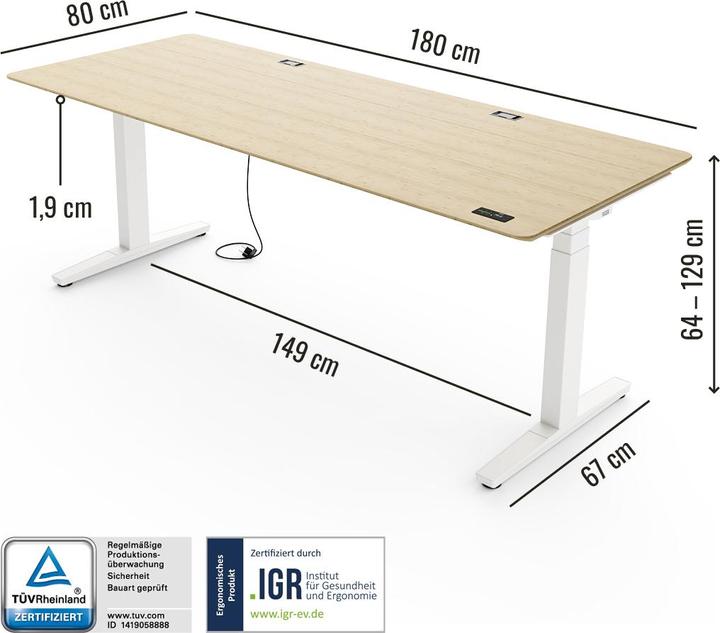 Immagine prodotto Yaasa Desk Expert (180 x 80 cm)