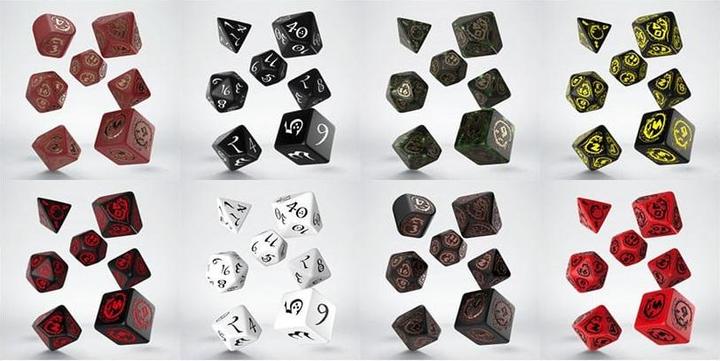 Produktbild Q Workshop SDRA98 - Drachen Würfelset: Nephrit, grün und gold (7 Teile)