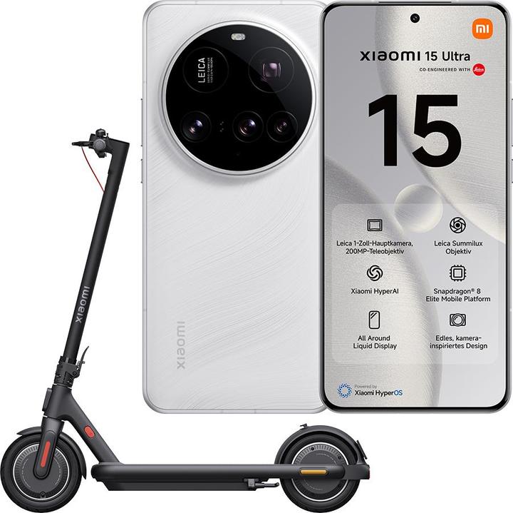 Xiaomi 15 Ultra + Electric Scooter 4 Pro Plus CH-Edition Launch Bundle (512 GB, White, 6.73", Dual SIM, 5G)