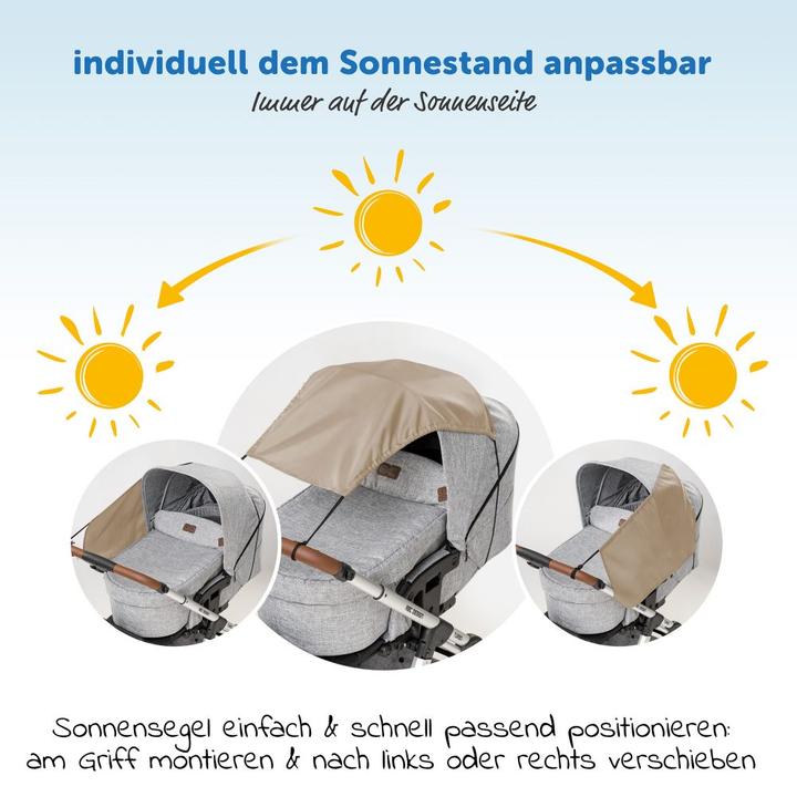 Produktbild Zamboo Sonnenschutz Universal Sonnensegel für Kinderwagen - Beige