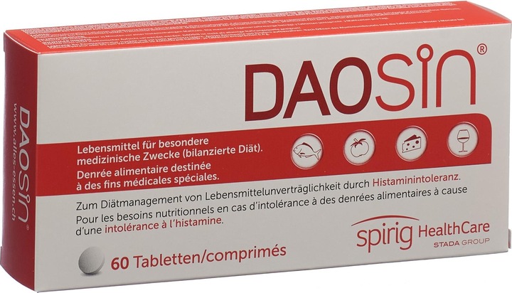 Image du produit Daosin Aliments en cas d'intolérance à l'histamine (60 pièce(s), Cachets, 39 g)