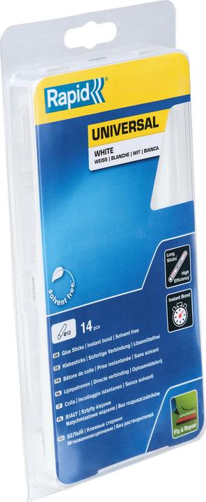 Rapid Bâtons de colle blancs universels Ø12x190mm 14 pièces