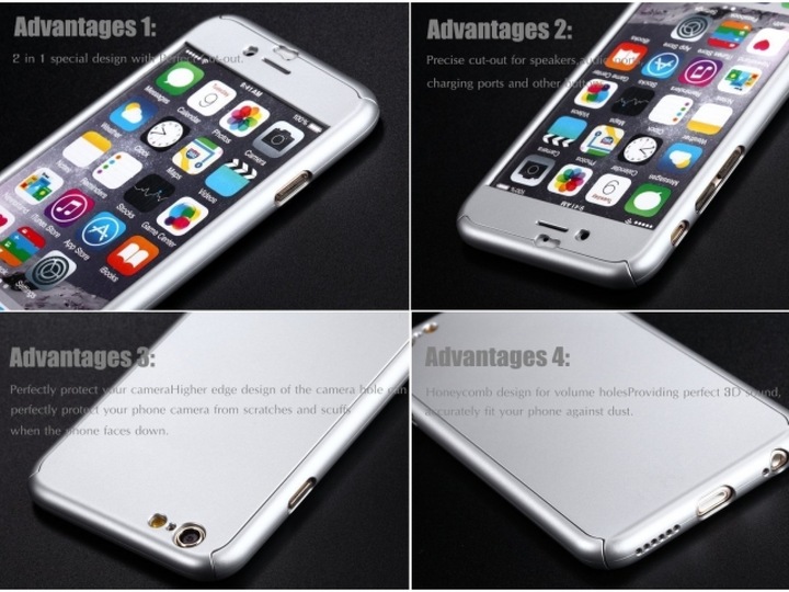 Produktbild Floveme 360 Grad Panzerglas Case iPhone 6/6S Rundumschutz (1 Stück, Apple iPhone 6s)