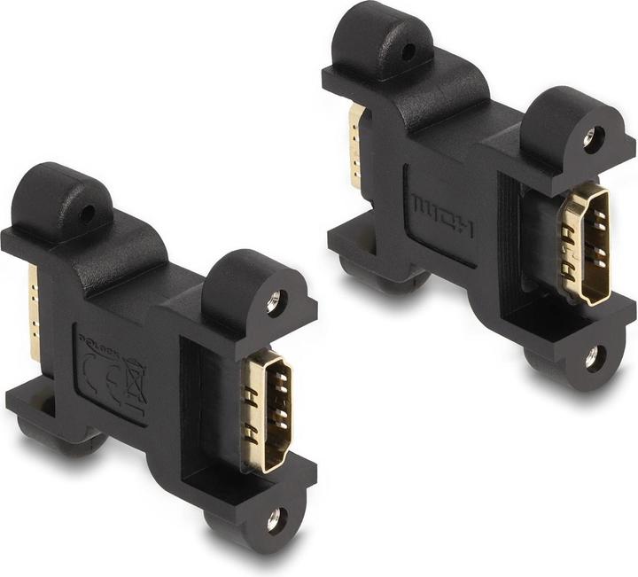 Produktbild Delock HDMI Adapter Buchse zu Buchse mit Schraubanschluss (HDMI, 4 cm)