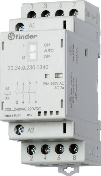 Produktbild Finder Installationsschütz für 35 mm-Schiene 22.34.0.230.1340 4 Schliesser